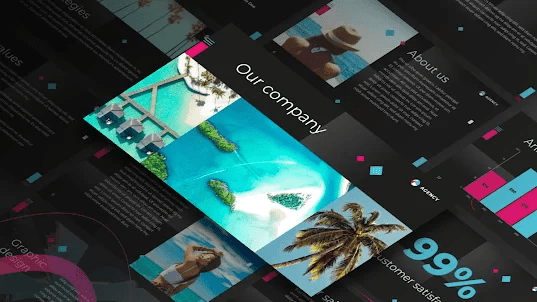 Presentation-template-Dark rectangle
