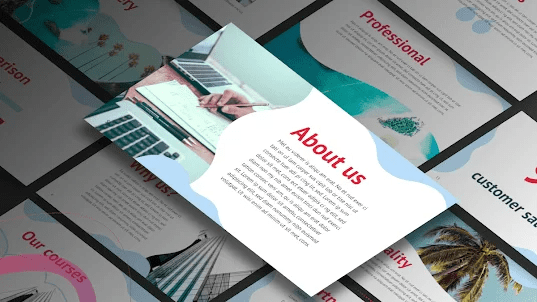 Presentation-template-Wavy blue